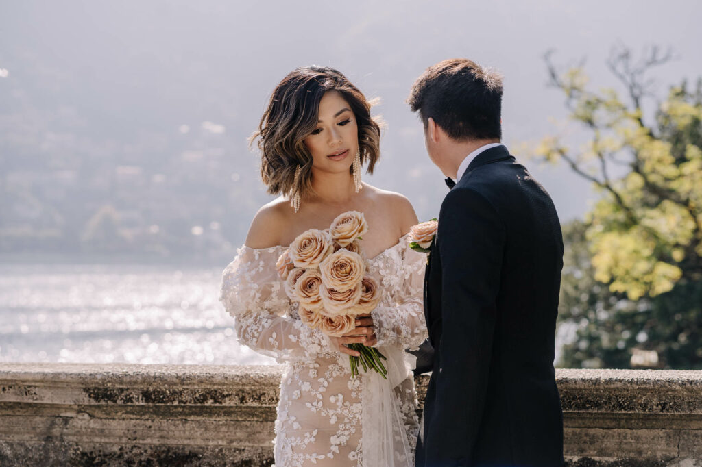 Villa Pizzo wedding - Liz Martinez bridal gown - Liz Martinez dress